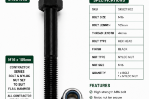 HAMMER OR "Y" BLADE BOLT - CONTRACTOR SERIES
