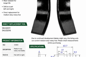 Medium Duty Rotary Hoe Blades (pair left & right)