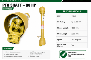 PTO SHAFT - 80HP 1500mm - 2200mm