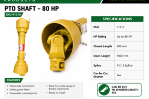 PTO SHAFT - 80HP 800mm - 1000mm