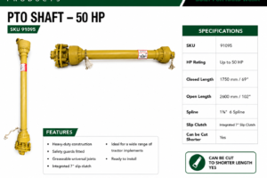 PTO SHAFT - 50HP 1750mm - 2600mm
