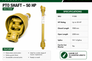 PTO SHAFT - 50HP 1500mm - 2200mm