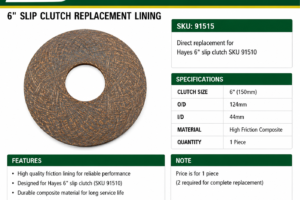 6" CLUTCH LINING