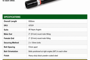 Auger Extension 600mm