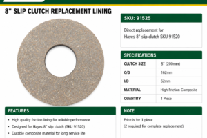 8" CLUTCH LINING