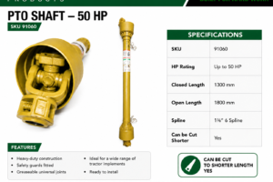 PTO SHAFT - 50HP 1300mm - 1800mm