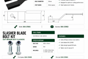 MEDIUM DUTY SLASHER (BLADE-BOLT-BUSH) COMBO
