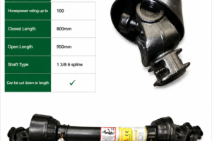 PTO SHAFT - 100HP 800mm - 950mm