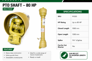 PTO SHAFT - 80HP 1000mm - 1300mm