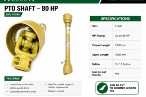 PTO SHAFT - 80HP 1300mm - 1800mm
