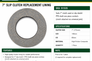 7" CLUTCH LINING