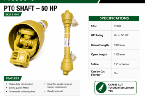 PTO SHAFT - 50HP 1000mm -1300mm