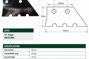 Bolt on Teeth - 12" Auger (pair)