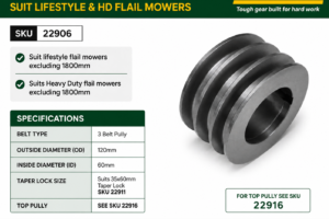 3 Belt Pully - Lifestyle & HD Flail Mower (Bottom)