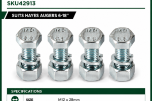 Auger tooth bolts (set of 4) - suit all bolt on auger teeth M12x28