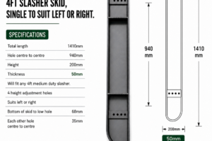 Skids - 4FT Medium Duty Slasher (Single) to suit left or right