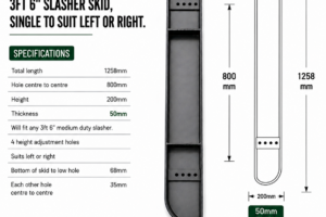 Skids - 3ft6" Medium Duty Slasher (Single) to suit left or right