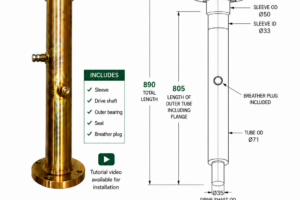 Top drive shaft complete - Premium 2400mm