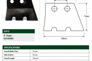 Bolt on Teeth - 9" Auger (pair)