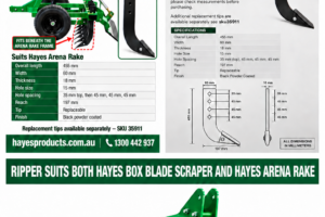 Hayes ripper tine SKU 35910 suits box blade scraper and horse arena rake