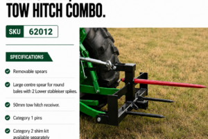3PL Bale Spear / Tow Hitch Combo