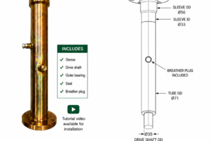 Top drive shaft complete - Lifestyle III 1800mm