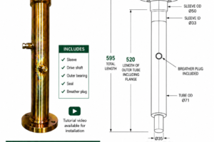 Top drive shaft complete -  Lifestyle I & II - Heavy duty 1300mm
