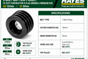 Pulley - 5 Belt - Contractor series III & Premium EHD Flail (Bottom)