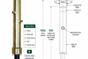 Top drive shaft complete - Contractor III & Premium EHD 2400mm