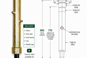 Top drive shaft complete - Contractor series II 2100 & Premium HD