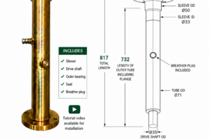 Top drive shaft complete - Premium 2000mm-2200mm