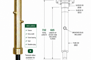 Top drive shaft complete - Contractor II & Premium HD 1800mm