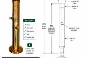 Top drive shaft complete - Lifestyle I & II - Heavy duty 1100mm