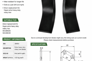 Extra Heavy Duty Rotary Hoe Blades (pair left & right)