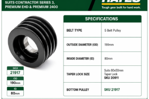 Pulley - 5 Belt Contractor series III & Premium Flail 2400 (Top)