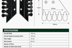 Bolt on CLAY Teeth - 12" Auger (pair)