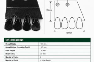Bolt on CLAY Teeth - 9" Auger (pair)