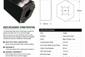 AUGER GUARD STEEL HEXAGON to suit SKU42040 & SKU42030