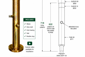 Top drive shaft complete - Premium 1600mm - 1800mm
