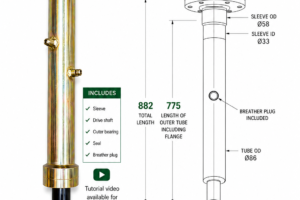 Top drive shaft complete - Contractor III & Premium EHD 2100mm