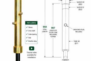 Top drive shaft complete - Contractor series I 2100mm