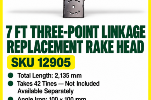 Hayes 7 ft three-point linkage replacement rake head SKU 12905