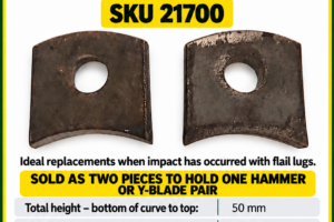 Replacement weld-on lugs for flail mower blade shaft – SKU 21700