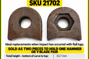 Replacement weld-on lugs for early model Premium 2400 mm flail mower blade shaft – SKU 21702