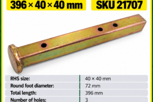 Flail mower support leg 396 x 40 x 40 mm – SKU 21707