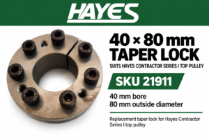 Hayes 40 × 80 mm taper lock with 40 mm bore and 80 mm outside diameter for Contractor Series I top pulley SKU 21911