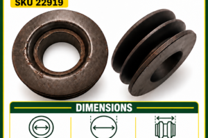 Two-belt pulley for early-model Hayes Heavy Duty Flail Mower, SKU 22919