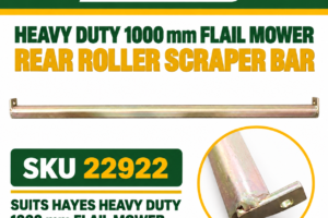 Hayes Heavy Duty 1000 mm Flail Mower rear roller scraper bar SKU 22922, 1034 mm wide replacement part