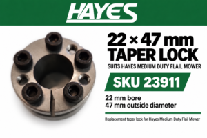 Hayes 22 × 47 mm taper lock for Medium Duty Flail Mower – SKU 23911