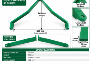 Universal 600 mm three-point linkage implement A-frame set – SKU 24965